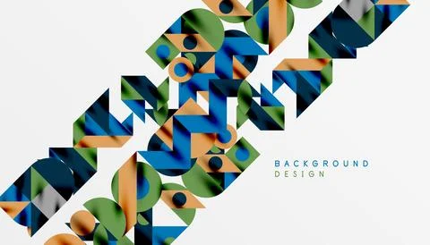 Neo memphis geometric pattern with circles, squares and lines. Pop art abstract Stockillustratie