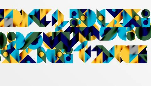 Neo memphis geometric pattern with circles, squares and lines. Pop art abstract 스톡 일러스트