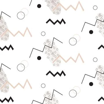 Neo Memphis. Geometric seamless pattern. Stock Illustration