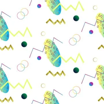 Neo Memphis. Geometric seamless pattern. Stock Illustration