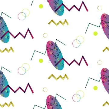 Neo Memphis. Geometric seamless pattern. Stock Illustration