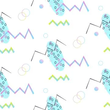 Neo Memphis. Geometric seamless pattern. Stock Illustration