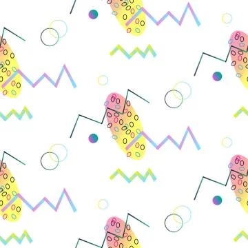 Neo Memphis. Geometric seamless pattern. Stock Illustration