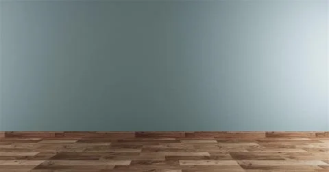 Neo Mint Empty room white on wooden floor interior design.3D rendering Stock Illustration