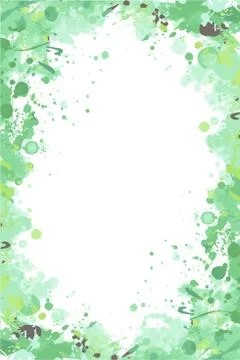 Neo mint green vector splattered frame Stock Illustration