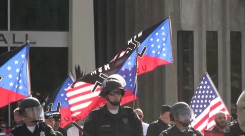 Neo-Nazi Rally NSM - Pomona, CA - Nov 5, 2011 Stock Footage