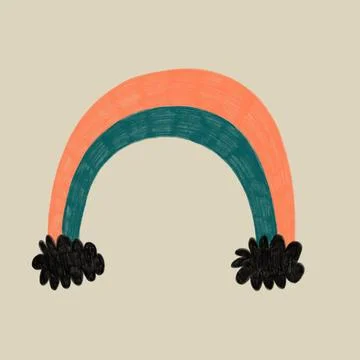 Neo-primitive rainbow on white background イラスト素材