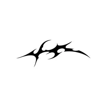 Neo tribal black vector element, cyber sigilism, gothic ornament swirl sharp Stock Illustration
