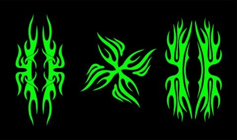 Neo tribal elements set, Celtic patterns reimagined in a modern gothic style Illustrazione stock