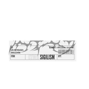 Neo tribal ticket template vector design, cyber sigilism, Y2K aesthetic of 90s Stock Illustration