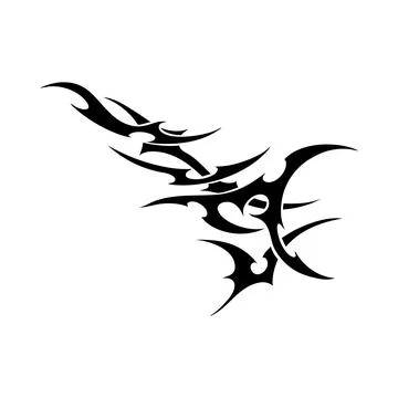 Neo tribal vector element, cyber sigilism design, abstract ornament swirl sharp Stock Illustration