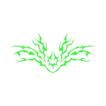 Neo tribal vector element, Cyber sigilism gothic abstract green pattern Illustrazione stock