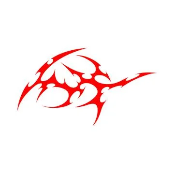 Neo tribal vector element, Cyber sigilism design, gothic red pattern, abstract イラスト素材