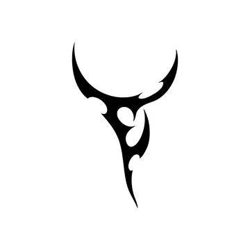 Neo tribal vector element, Cyber sigilism design, gothic black horn pattern 스톡 일러스트