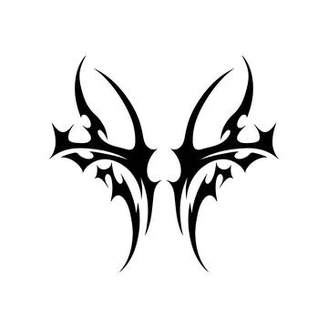 Neo tribal vector element, cyber sigilism gothic abstract pattern, black イラスト素材