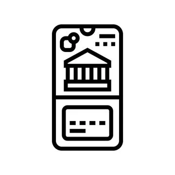 Neobanking fintech line icon vector illustration イラスト素材