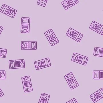 Neobanking fintech line seamless pattern Stock Illustration