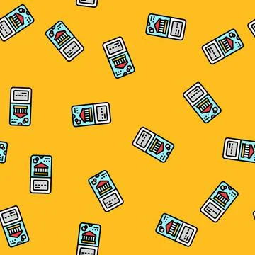 Neobanking fintech vector seamless pattern Stockillustratie