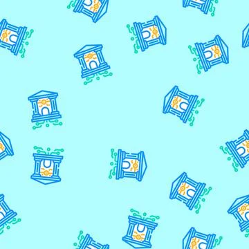 Neobanking fintech vector seamless pattern イラスト素材