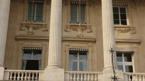 Neoclassical architecture facade in Place de la Concorde Paris Stock Footage 344829300