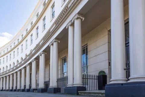 Neoclassical architecture features white columns Stock Photos