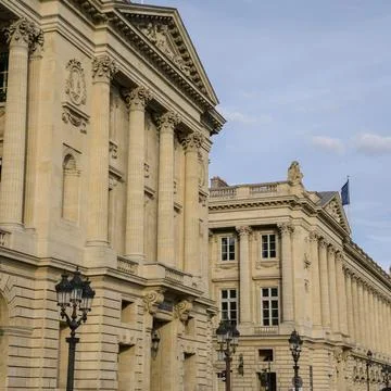 Neoclassical architecture lining Place de la Concorde in Paris Fotos de archivo
