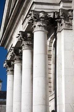 Neoclassical Building Architecture at Trinity College, Dublin, Ireland Stock Photos