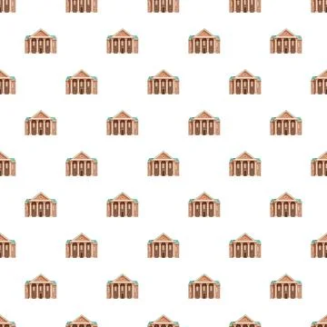 Neoclassical building pattern creating a seamless background Stock Illustration