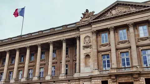 Neoclassical Facade Of Hotel De La Marine At Place De La Concorde Paris Stock Footage 323804125
