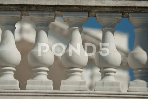 Neoclassical ionic architectural details Stock Photos