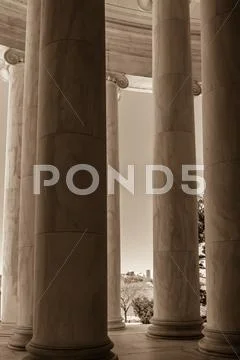 Neoclassical ionic architectural details Stock Photos