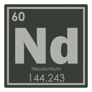 Neodymium chemical element Illustrazione stock