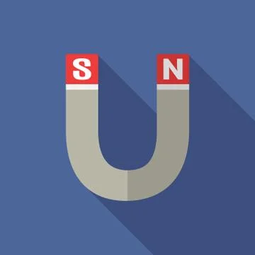 Neodymium magnet. Vector flat design. 스톡 일러스트