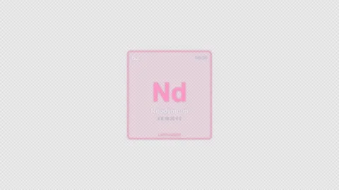 Neodymium Nd Periodic Table Element Tile Labeled Animation Video Overlay Alpha 4 Видео 339368056