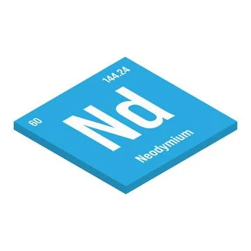 Neodymium, Nd, periodic table element Stock Illustration