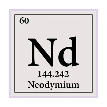 Neodymium Periodic Table of the Elements Vector illustration eps 10. Stock Illustration