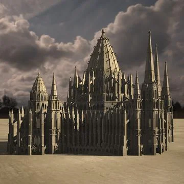 Neogothic cathedral 3D Model