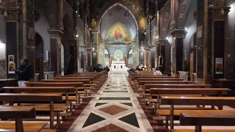 Neo‑Gothic Interior Saint Alphonsus Rome Stock Footage 324790569