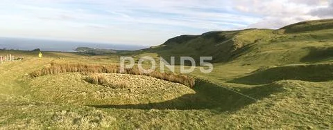 Neolithic Barrows at Knockdhu Cairncastle Co. Antrim Northern Ireland Stock Photos