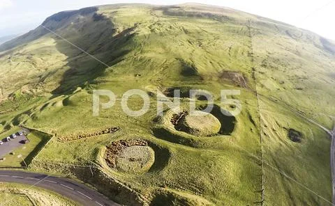 Neolithic Barrows at Knockdhu Cairncastle Northern Ireland Stock Photos