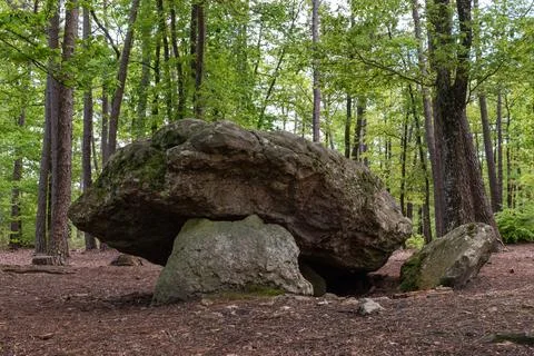 Neolithic dolmen of the Pierre Procureuse Stock Photos