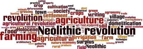 Neolithic revolution word cloud Stock Illustration