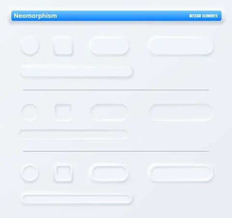 Neomorphic app buttons, navigation web interface Stock Illustration