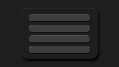 Neomorphic black text box bars open close animation inside rectangle. Vídeos de archivo 320499070