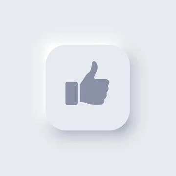 Neomorphism button icon, 3d web interface element of square shape with rounded 스톡 일러스트