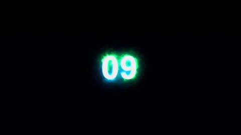 Neon 10 second countdown animation, stylish 10 second timer. Stock Footage 279728430