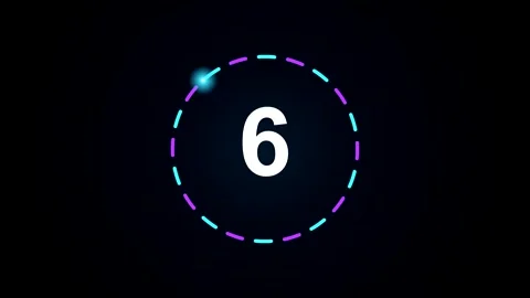 Neon 10 second countdown timer animation with glowing numbers Stock Footage 347414669