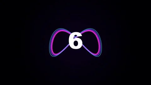 Neon 10 second countdown timer animation with glowing numbers Vídeo Stock 347414818