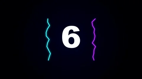 Neon 10 second countdown timer animation with glowing numbers Stock-Footage 347414837