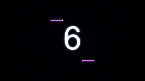 Neon 10 second countdown timer animation video footage Stock Footage 347414851
